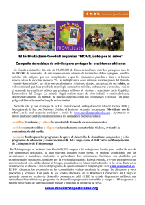 www.movilizateporlaselva.org El Instituto Jane Goodall organiza