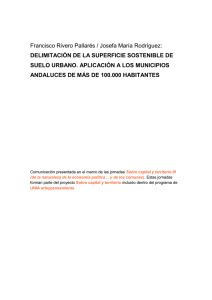 delimitaci&oacute;n de la superficie sostenible de suelo urbano.