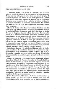 RESUMEN DE REVISTAS 355 HISPANIC REVIEW, vol. 52, 1984. J