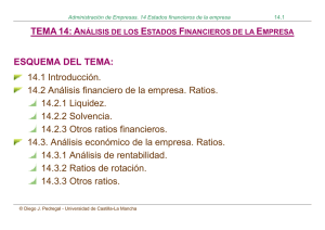 Tema 14 Análisis de los Estados financiero de la empresa.