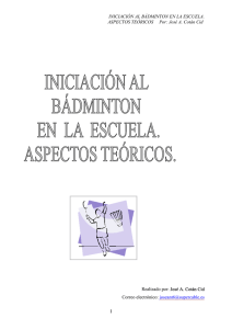 iniciacion al badminton en la escuela. aspectos tericos