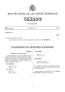 CALENDARIO DE SESIONES PLENARIAS