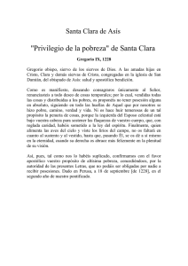 "Privilegio de la pobreza" de Santa Clara