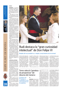 Rudi destaca la “gran curiosidad intelectual” de Don Felipe VI