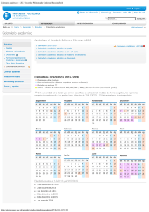 Calendario académico 15-16 - Universitat Politècnica de Catalunya