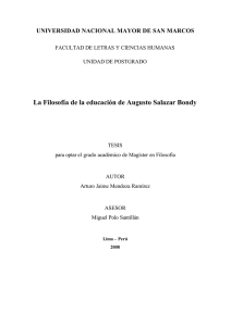La Filosofía de la educación de Augusto Salazar Bondy
