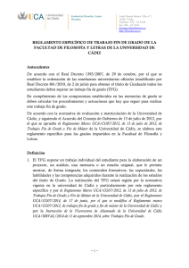 Reglamento específico de trabajo fin de grado de la