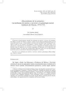 «Descendientes de los primeros». Las probanzas de méritos y