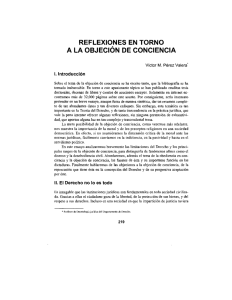 REFLEXIONES EN TORNO A LA OBJECION DE CONCIENCIA