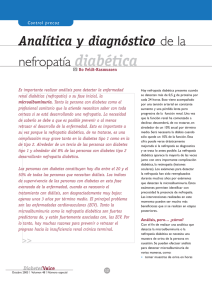 Analítica y diagnóstico de la nefropatía diabética