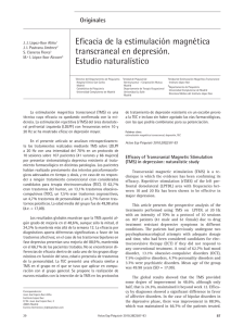 Eficacia de la estimulación magnética transcraneal en depresión