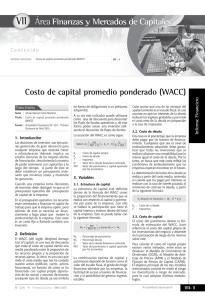 VII Costo de capital promedio ponderado (WACC)