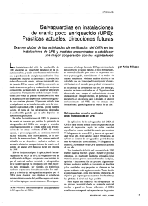 Salvaguardias en instalaciones de uranio poco enriquecido (UPE