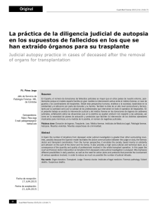 La práctica de la diligencia judicial de autopsia en los supuestos de