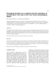 Ecological function as a criterion for the evaluation of