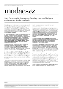 Sixty Group confía de nuevo en España y crea una filial para