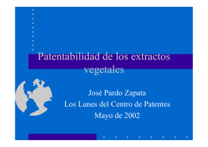 Patentabilidad de los extractos vegetales