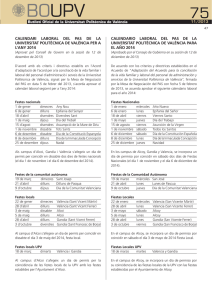 calendari laboral del pas de la universitat politècnica de valència