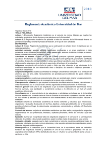 2010 Reglamento Académico Universidad del Mar