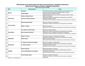 XXII Reunión de los Gobernadores del Istmo Centroamericano y