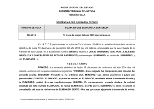 poder judicial del estado supremo tribunal de justicia tercera sala