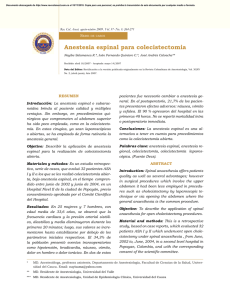 Anestesia espinal para colecistectomia