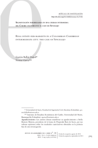 Real estate sub-markets in a Colombian Caribbean intermediate city