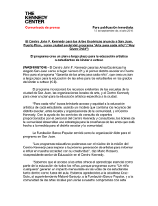 Page 1 THE KENNEDY CENTER Comunicado de prensa Para