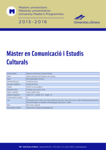 Màster en Comunicació i Estudis Culturals