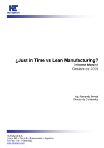 ¿Just in Time vs Lean Manufacturing?