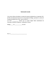 Declaración Jurada - Universidad de Málaga