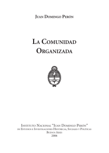 LA COMUNIDAD ORGANIZADA - Instituto Nacional Juan Domingo