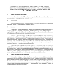 conjunto de textos administrativos para la ratificación del protocolo