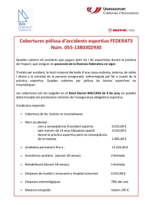 Cobertures pòlissa d`accidents esportius FEDERATS Núm. 055