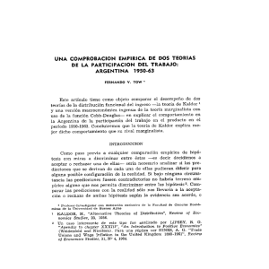 UNA COMPROBACION EMPIRICA DE DOS TEORIAS DE LA