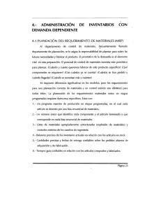 4.— admiñistración` de inventarios demanda dependiente