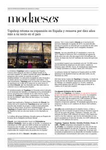 Topshop retoma su expansión en España y renueva por diez años