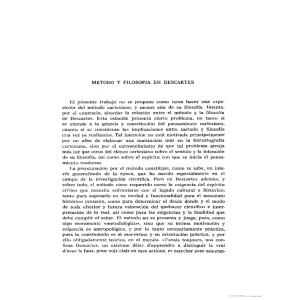 Método y filosofía en Descartes. - Revistas Científicas Complutenses