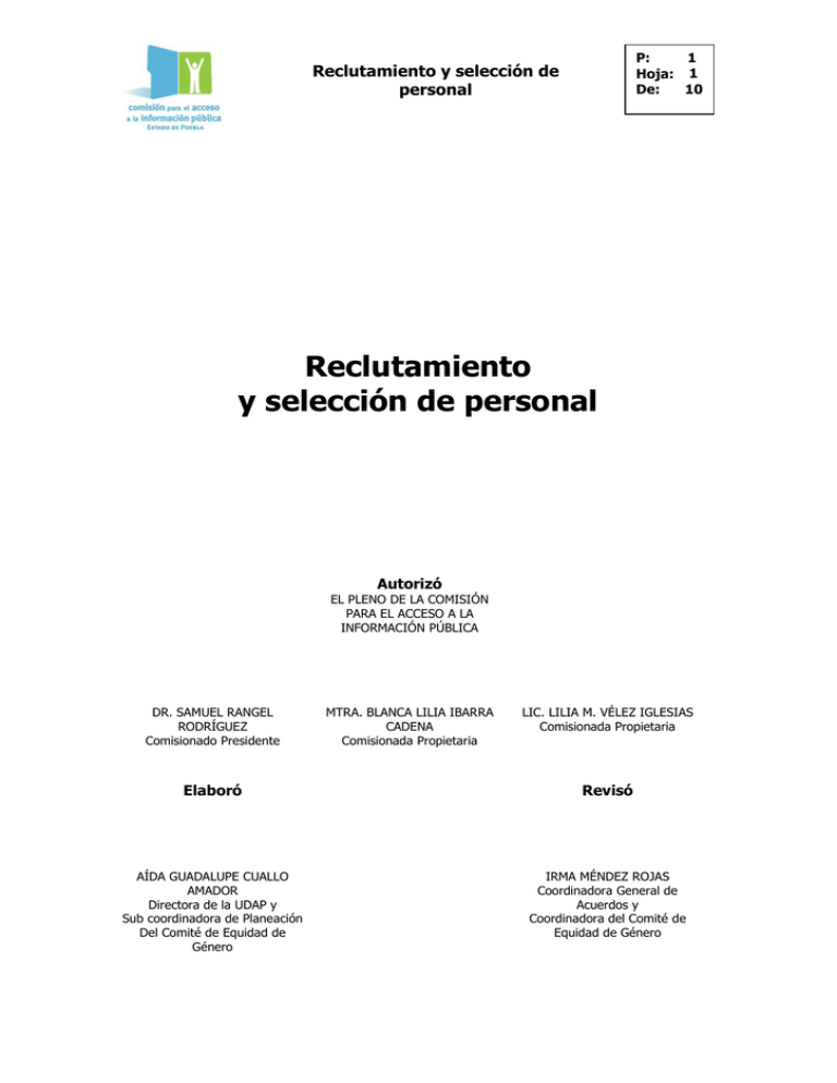 Reclutamiento Y Selección De Personal