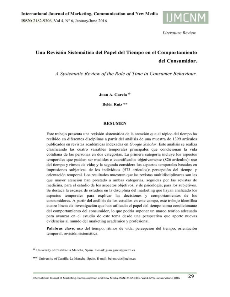 29 Una Revisión Sistemática Del Papel Del Tiempo En El