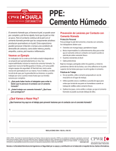 PPE: Cemento Húmedo