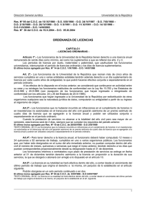 ordenanza de licencias - Universidad de la República
