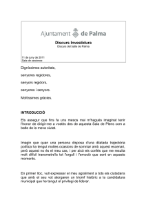 Discurs Investidura - Ajuntament de Palma