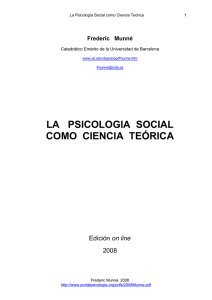 Psicología Social como Ciencia Teórica