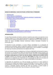 GRADO EN MEDICINA. PLAN DE ESTUDIO. ESTRUCTURA E