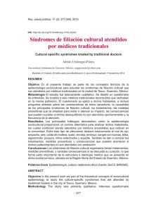 Síndromes de filiación cultural atendidos por médicos tradicionales