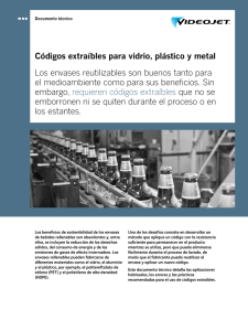 Códigos extraíbles para vidrio, plástico y metal Los