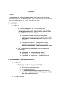 Aprendizaje Clásico Nota: Esta sección ha sido publicada aunque