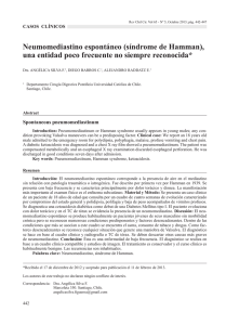 Neumomediastino espontáneo (síndrome de Hamman), una entidad