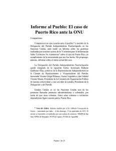 Informe al Pueblo: El caso de Puerto Rico ante la ONU